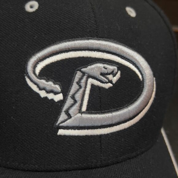 Vintage 90s Twins Enterprises Arizona Diamondbacks Black Silver Strapback Hat - Picture 2 of 9
